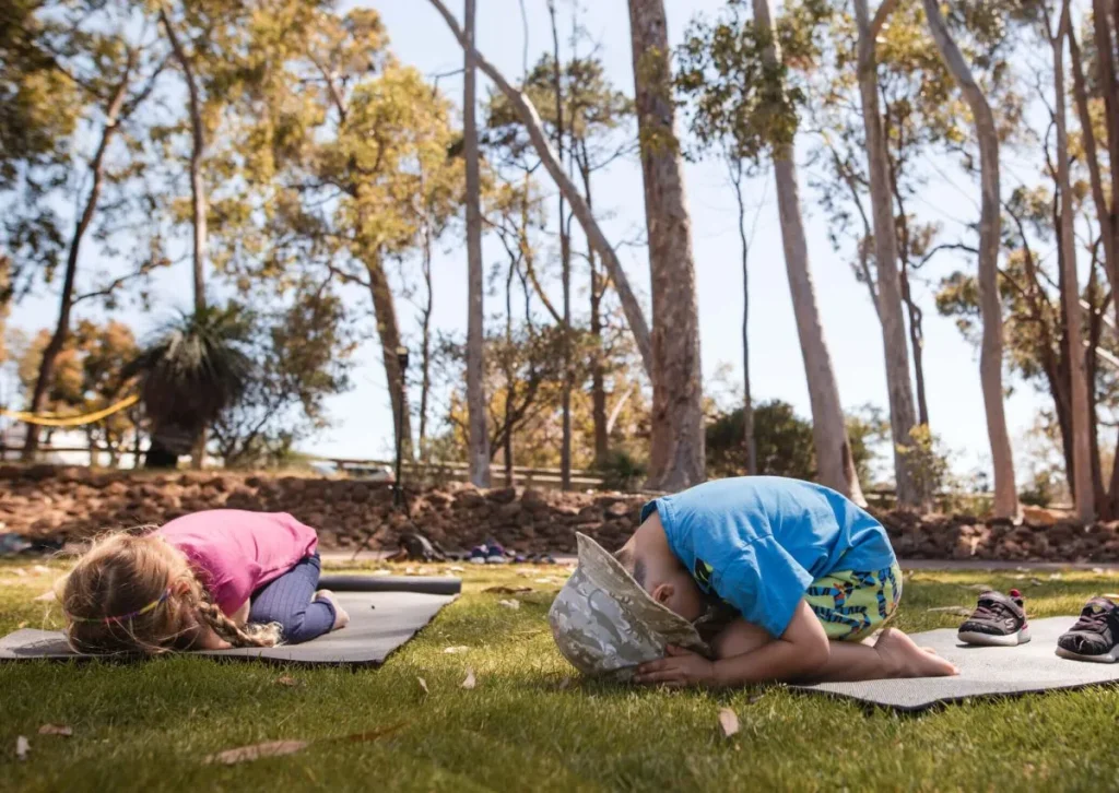 Childs pose is a safe and calming shape to rest in and help students regulate their emotions